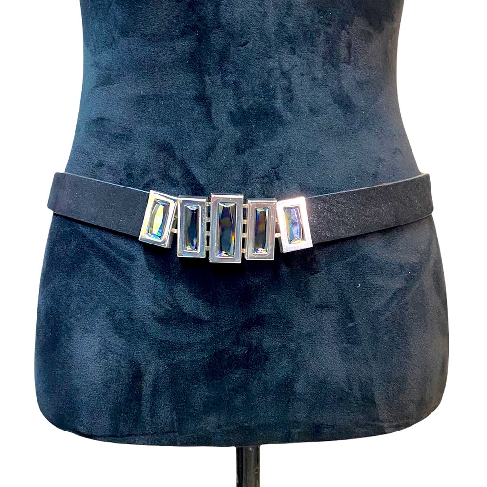 WCM jeweled clasp belt